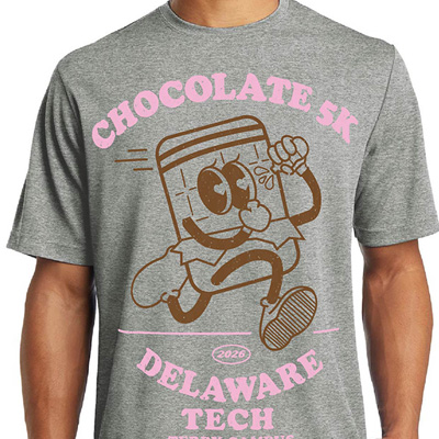 Chocolate 5k run tshirt mockup